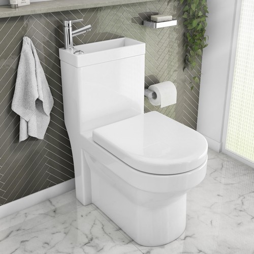 Close coupled toilet - close,