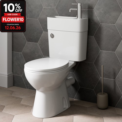 Close coupled toilet - 2-in-1,
