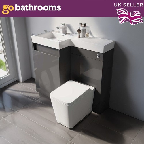 Grey gloss bathroom sink and - grey,