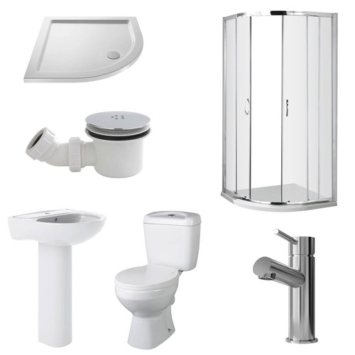 Bathroom suite 800mm quadrant - bathroom,