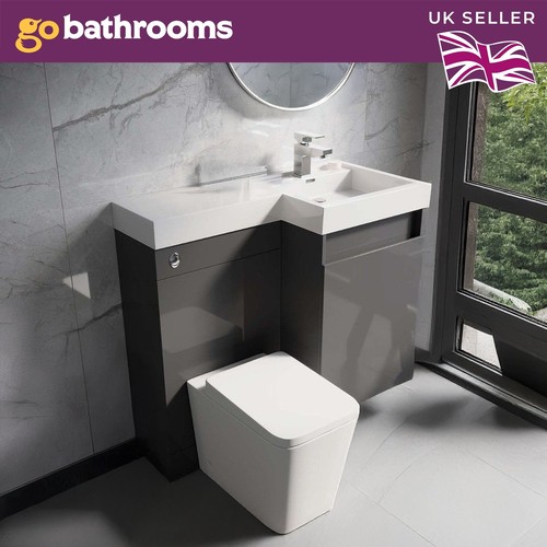Grey gloss bathroom - bathroom, sink